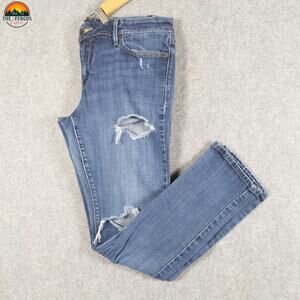 Levi's 545 Skinny Leg Jeans Blue Cotton Blend Distressed Curvy Women's 12 Medium